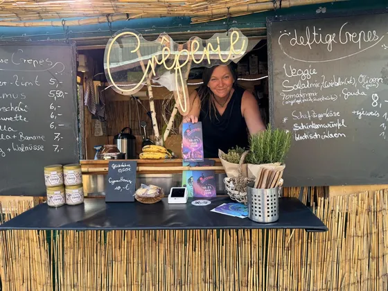 Crêpe-Stand auf dem Festival